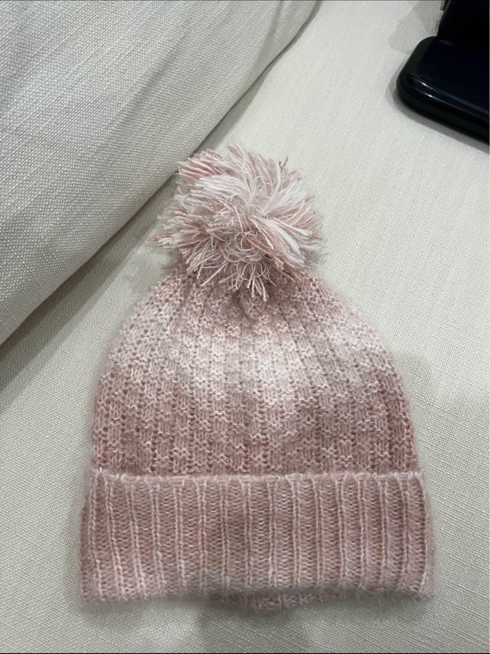 Bass Kids Blush Pink Pom Pom Knit Hat